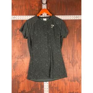 Gymshark Adapt Safari Shirt Athletic Gym Black Green Women Medium Activewear EUC